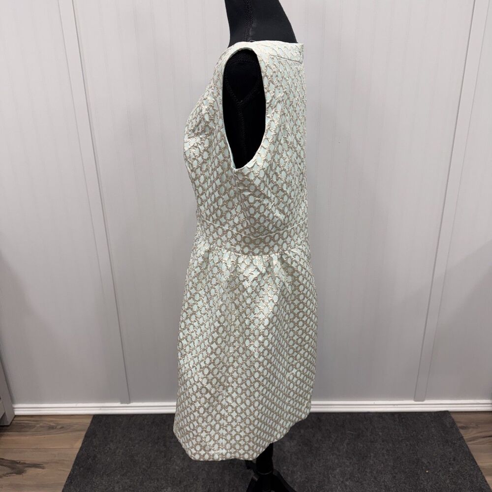 Lauren Ralph Lauren Women's Size 16 Aqua Metallic Fit and Flare Cocktail Dress - Picture 4 of 8